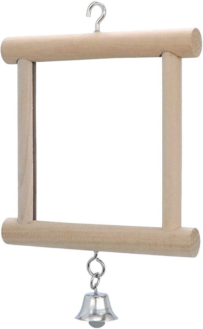 4 PCS Bird Mirror with Bell Parrot Hanging Interactive Playing Toy - Image 5