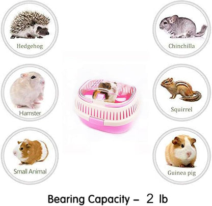 Pink Travel Small Animals Hamster Hedgehog Guinea Pig Cage Carrier - Image 6