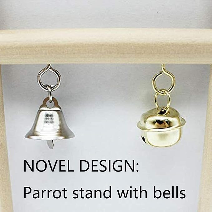Litewoo Bird Stand Parrot Perches Hanging Swing Natural Wood Stand Platform - Image 7