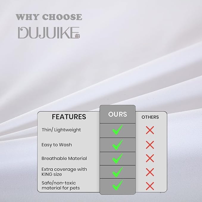 DUJUIKE Waterproof Bed Cover for Dog and Cats, Pet Hair Resistant Bed Sheet - Image 4