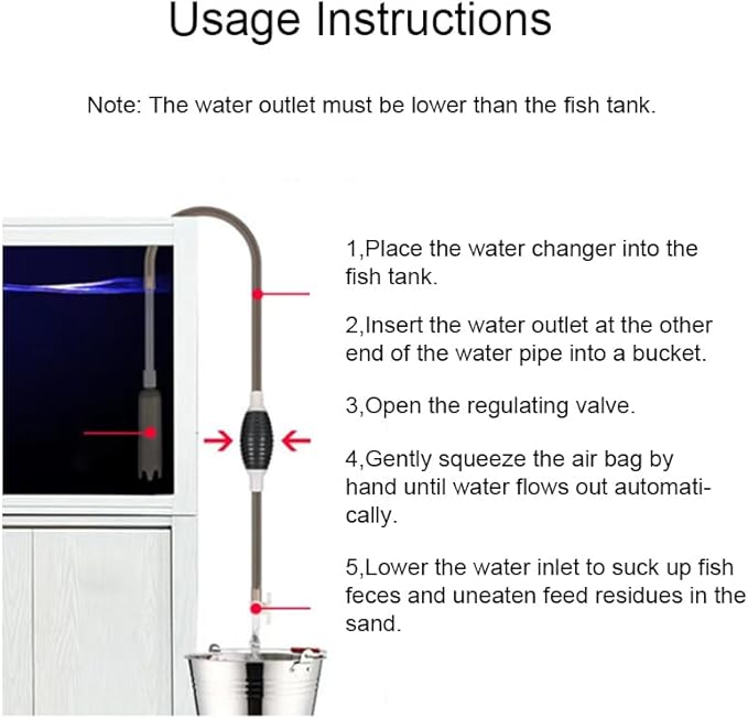 Aquarium Siphon Water Changer Kit Manual Gravel Vacuum - Image 6