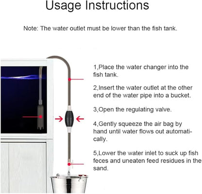 Aquarium Siphon Water Changer Kit Manual Gravel Vacuum - Image 6
