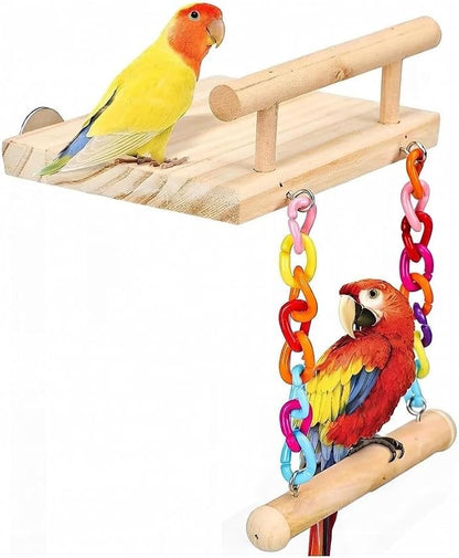 Natural Wood Bird Perch Platform by Unknown