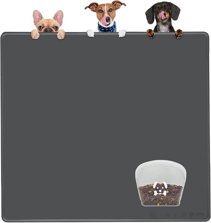 Extra Extra Large Silicone Dog Food Mat 39.4×43.3in and 128oz Silicone Bag Set by Unknown