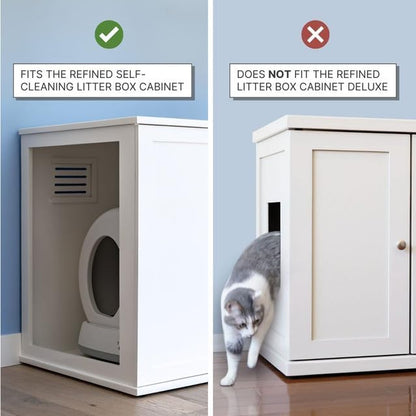 Refined Self Cleaning Litter Box Cabinet-Litter Catch White - Image 2