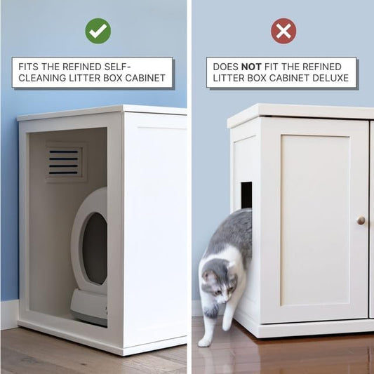 Refined Self Cleaning Litter Box Cabinet-Litter Catch White - Image 2