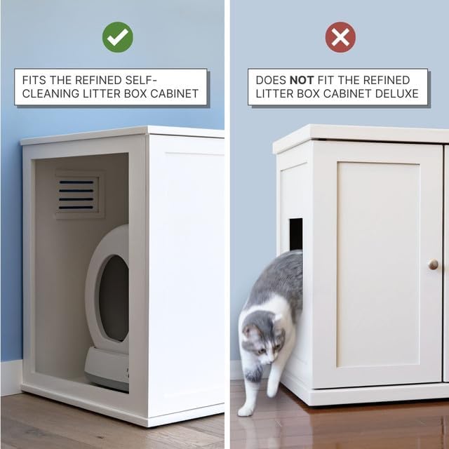 Refined Self Cleaning Litter Box Cabinet-Litter Catch Mahogany - Image 2
