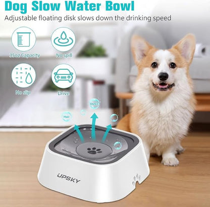 UPSKY No-Spill Pet Water Bowl, Slow Water Feeder, No-Slip Pet Water Dispenser - Image 5