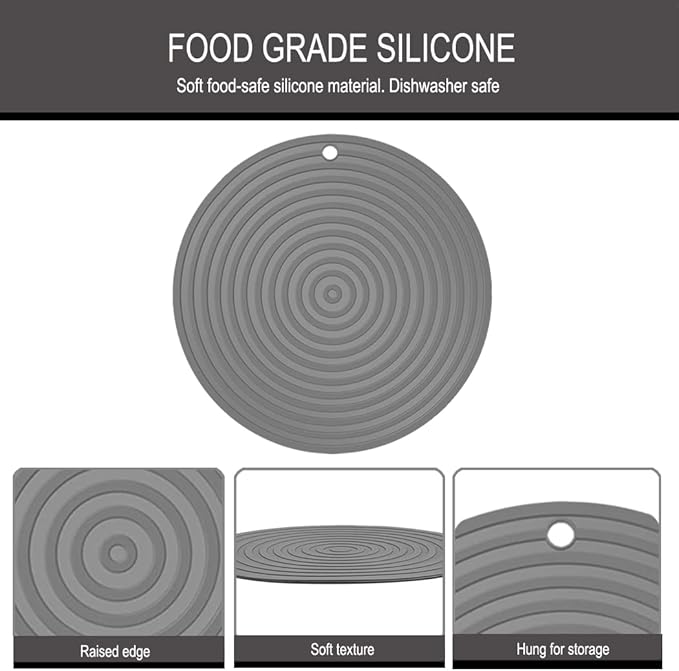 2 Pack Silicone Pet Food Mat, Small Rubber Mat - Image 6