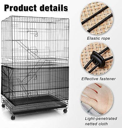 Shappy Large Bird Cage Seed Catcher, Bird Cage Cover Net Skirt Guard, - Image 5
