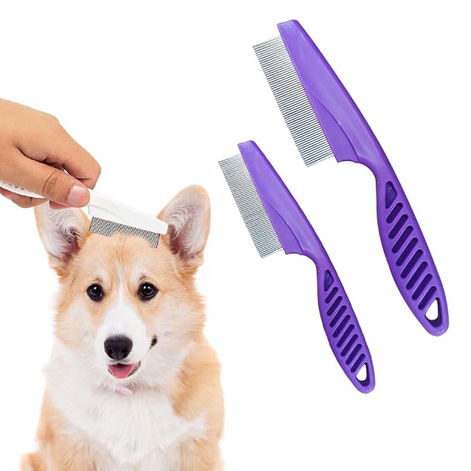 2 Pack Multifunctional Pet Comb, Upgrade Pet Grooming Brush Magic Tear Stain by ASFANST
