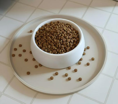 Arespark Cat Food Mat, Round Eating Plates Tray - Image 3