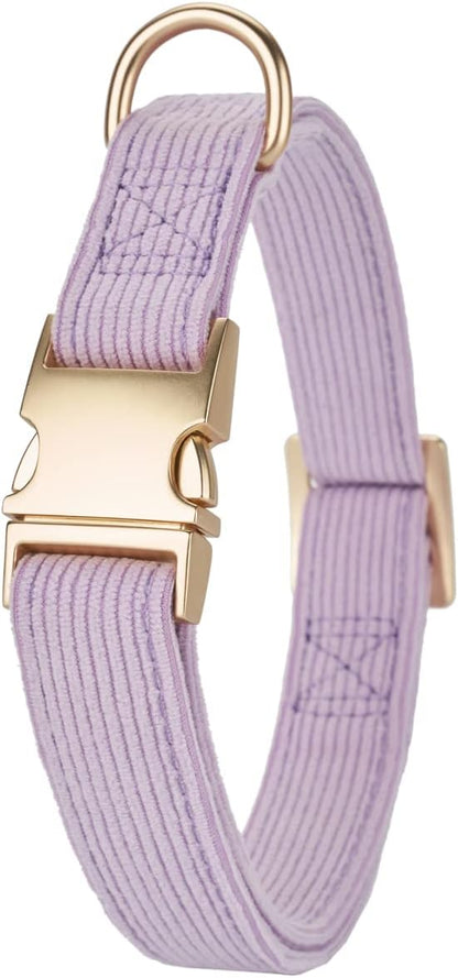 Soft Cotton Dog Collar with Metal Buckle Adjustable Heavy Duty Comfy Corduroy - Image 4