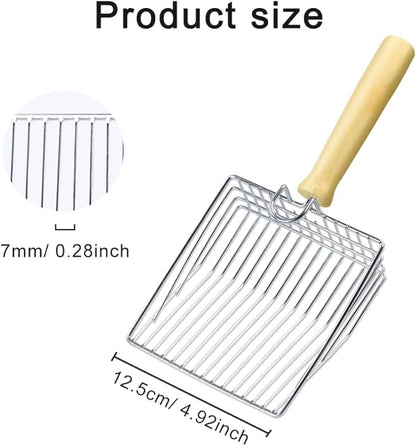 Cat Litter Scoop, Metal Mesh Kitty Litter Scoop, Deep Shovel, Long Handle - Image 2