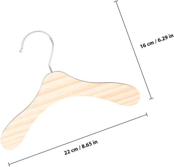 Toyvian 10pcs 8.66-inch Wooden Dog Hangers Large Pet Clothes Hangers Sturdy - Image 2