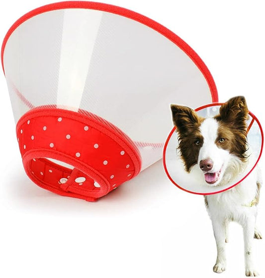 Pet Cone Recovery Dog Cone Adjustable Dog Collar Clear Padded Collar by Andiker-ServingforYou