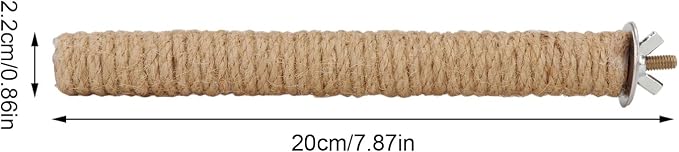 Hypeety Bird Perch Stand Natural Wood Parrot Hemp Rope Perch Birdcage - Image 2