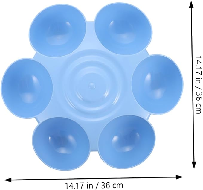 Toyvian Multi-Grid Floral Pet Feeding Bowl - Image 2
