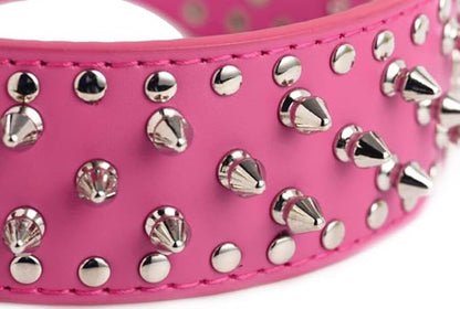 Serijoars Spiked Studded Dog Collar, PU Leather Dog Collar, Adjustable Pet - Image 3