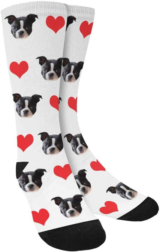 Custom Face Socks, Personalized Dog Lover Pet Photo Picture on Socks Unisex by Enjoy-yjl