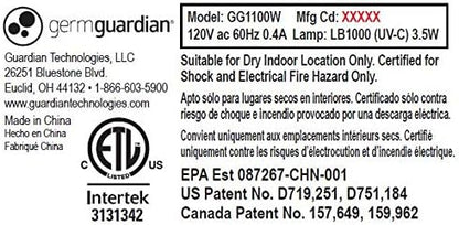 Germ Guardian GG1100W 7” Pluggable Small Air Purifier, Small Room Wall Air - Image 10