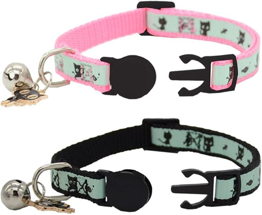 2 Pack Glow in The Dark Cat Collar - Image 2