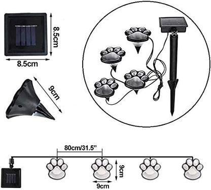 Elnsivo Paw Print Solar Outdoor Lights, Solar Lights Outdoor Waterproof Dog Paw - Image 5