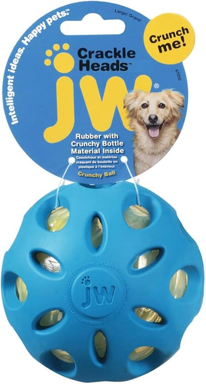 JW Pet Crackle Heads Crackle Ball Crunchy Noise Chew Fetch Toy - Image 3
