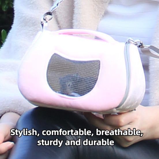 Small Pet Carrier Bag with Adjustable Shoulder Strap Hamster Travel Cage - Image 3