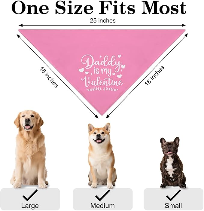 Daddy is My Valentine Dog Bandana, Funny Valentine's Day Dog Bandana, Cute - Image 2