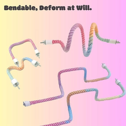 2Pcs Gradient Bird Rope Perch Stand Bird Cage Climbing Rope Toys Accessories of - Image 6