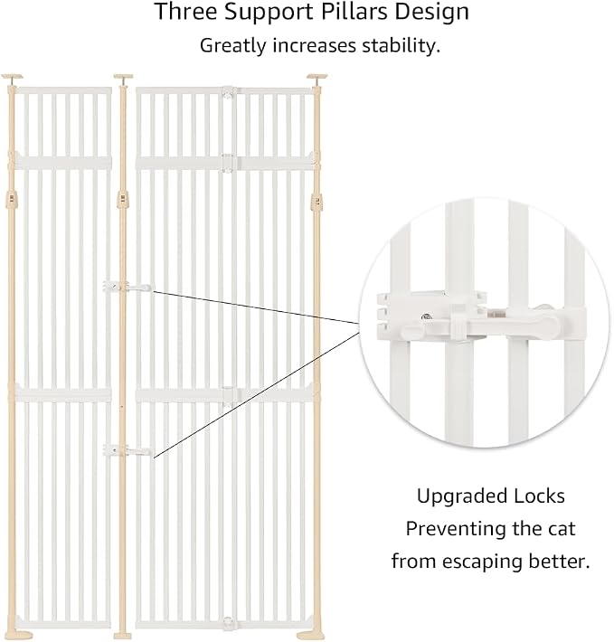 unipaws 86" High Extra Tall Cat Gate, Auto Closing and No Drilling Safety Gate - Image 5