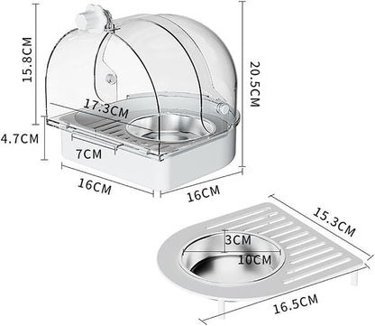 Hanging Brid Bath with Feeder for Cage, 3 in 1 Multifunction Bird - Image 4