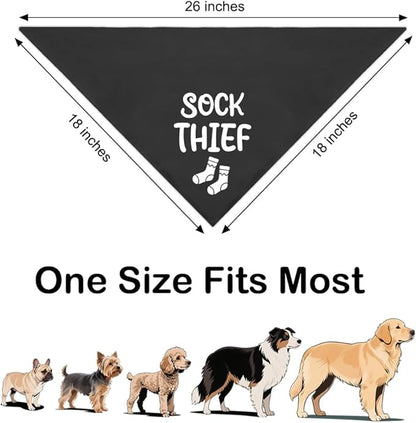 Sock Thief Black Dog Bandana, Puppy Fashion Accessory - Image 2