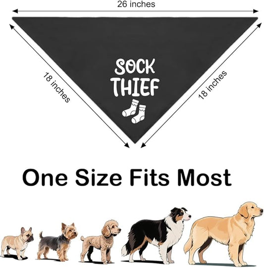 Sock Thief Black Dog Bandana, Puppy Fashion Accessory - Image 2