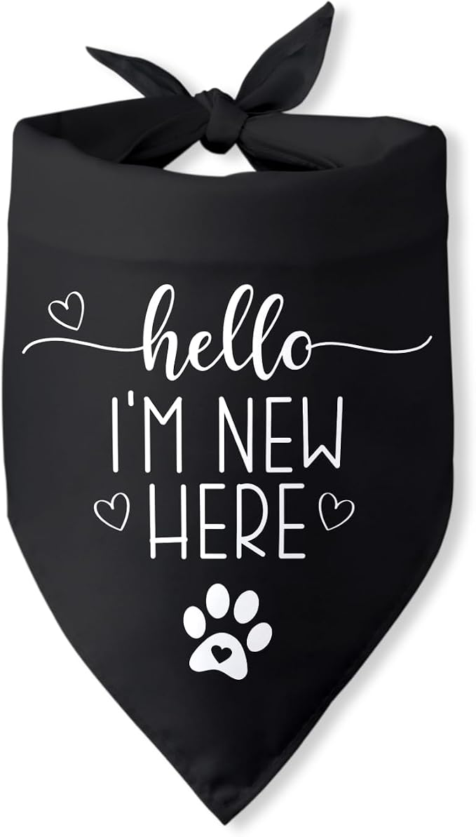 Hello I'm New Here Dog Bandana New Puppy Announcement Gift by PwrlveiutforYou