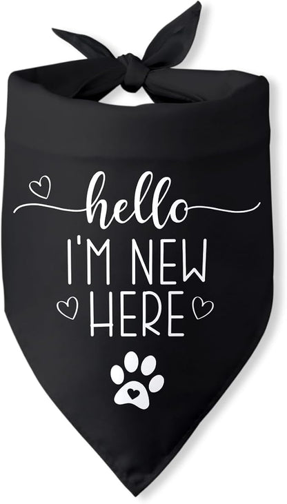 Hello I'm New Here Dog Bandana New Puppy Announcement Gift by PwrlveiutforYou