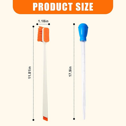2PCS Fish Tank Cleaning and Feeder Kit, Fish Tank Cleaner Brush and Coral - Image 2