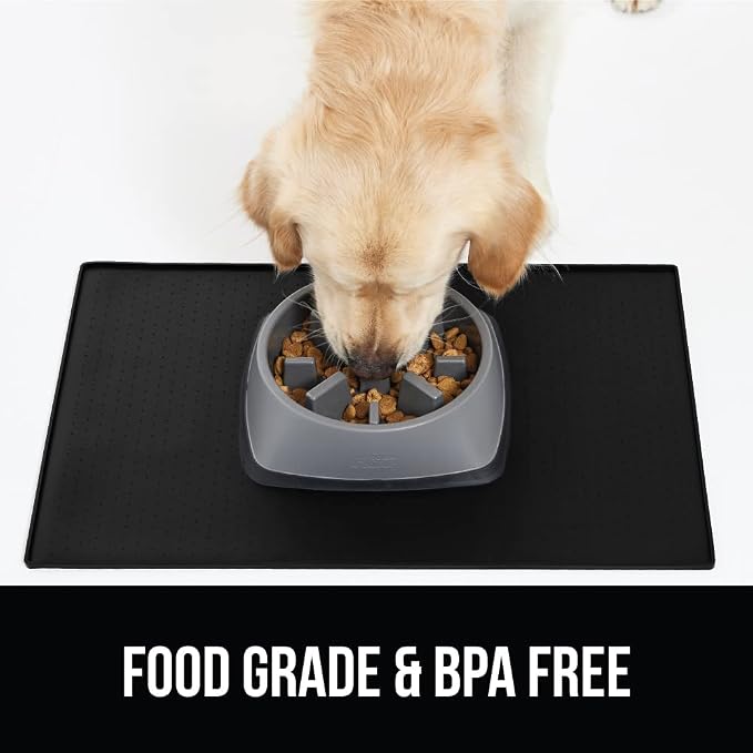 GORILLA GRIP 100% Waterproof Raised Edge BPA Free Silicone Pet Feeding Mat - Image 8