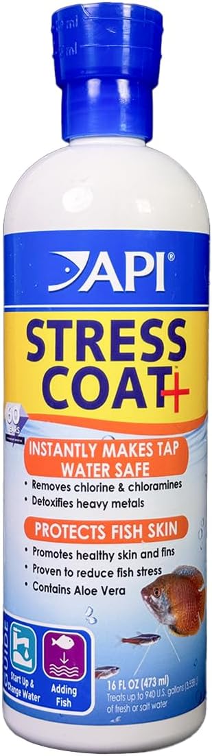 API STRESS COAT Aquarium Water Conditioner 16-Ounce Bottle by API