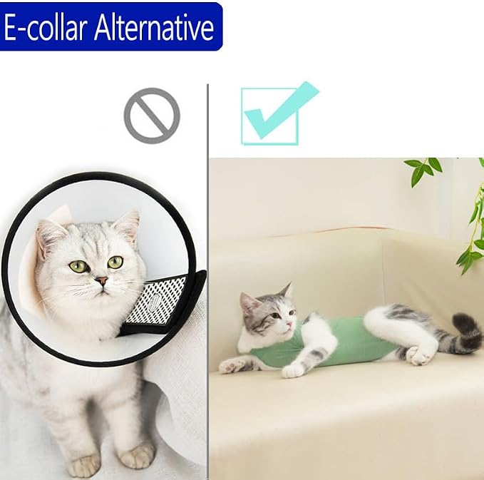Cat Recovery Suit Cat Onesie for Cats After Surgery Female Male Spay Kitten - Image 3