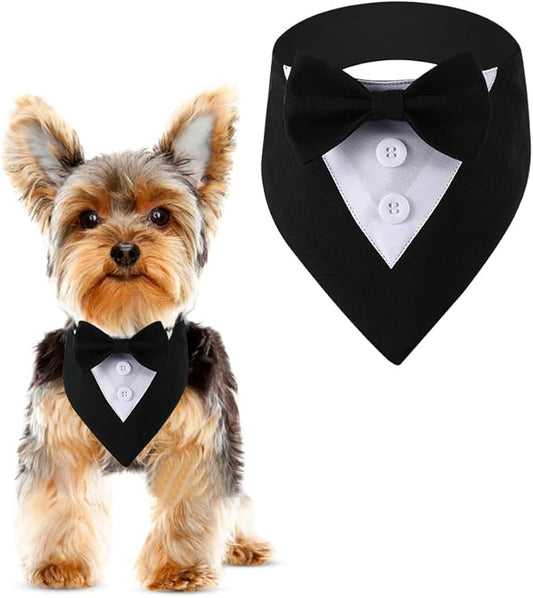 Tuxedo Bandana, Adjustable Pet Collar by DOGTACT