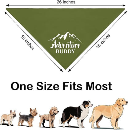 Adventure Buddy Green Dog Bandana, Funny Puppy Scarf Photo Prop - Image 2