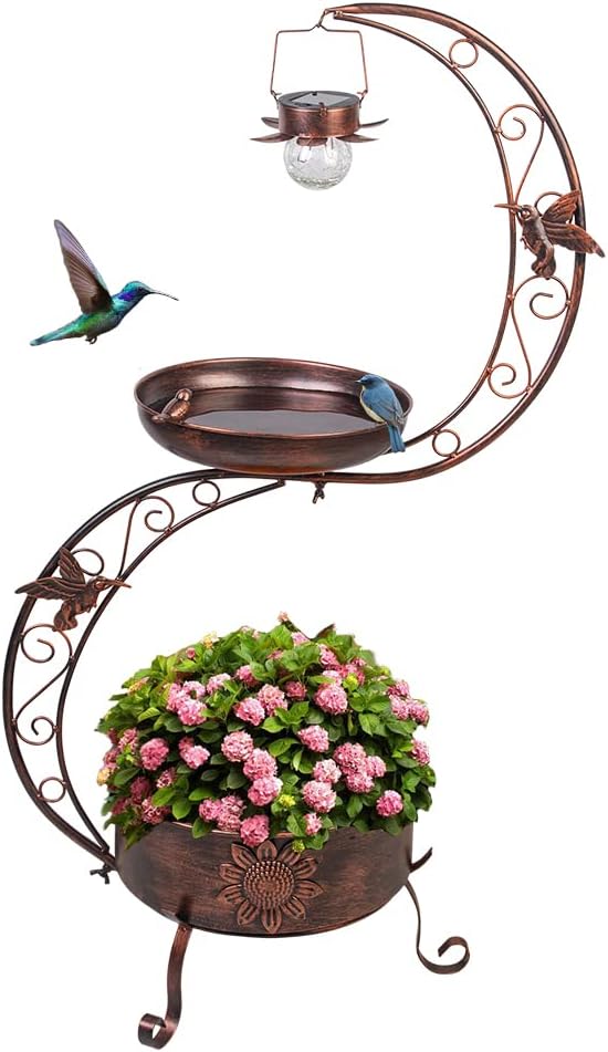 VEWOGARDEN S Bird Baths for Outdoors Metal Standing Bird Bath by VEWOGARDEN