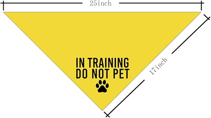 in Training Do Not Pet Dog Yellow Bandana, Training Dogs Scarf, Do Not Pet My - Image 2