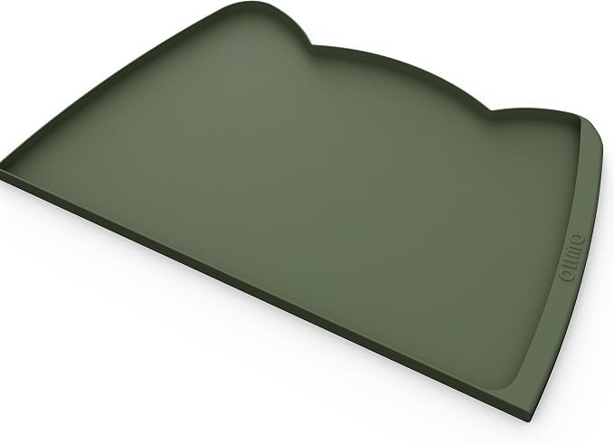 OHMO Dog Food Mat w/Residue Collection Pocket Silicone Pet Feeding Mat by OHMO