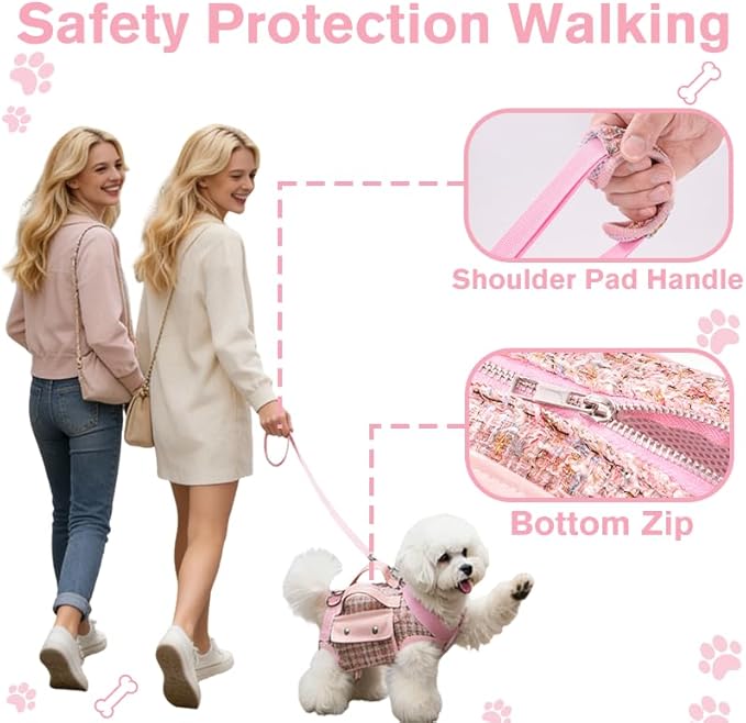 Dog Lift Harness Backpack for Small Dogs Cats, Adjustable Straps Dog Sling - Image 2
