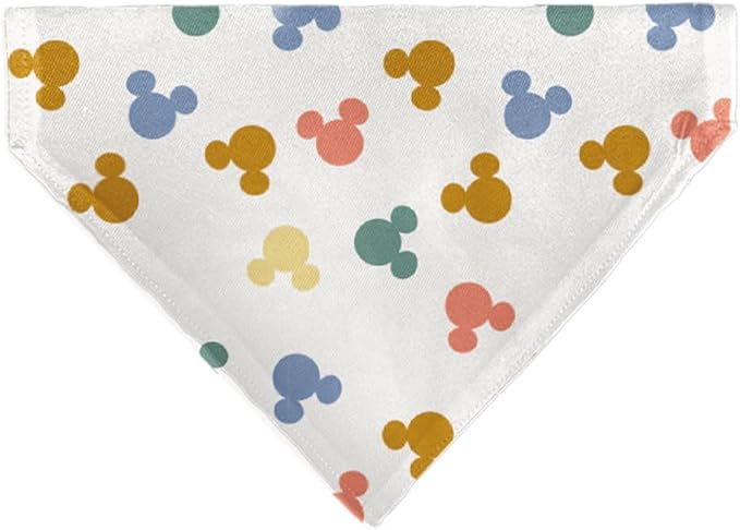 Disney Pet Bandana Mickey Mouse Ears Icon Scattered White Slip On Collar - Image 2