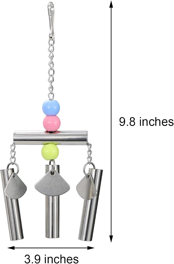 Wontee Bird Stainless Steel Bells String Parrot Hanging Chew Toy - Image 3