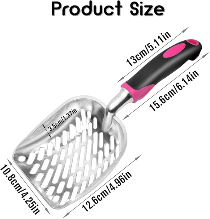 Cat Litter Scoop-Metal Cat Scooper-Long Handle Scoop, Cat Scooper-Poop - Image 2